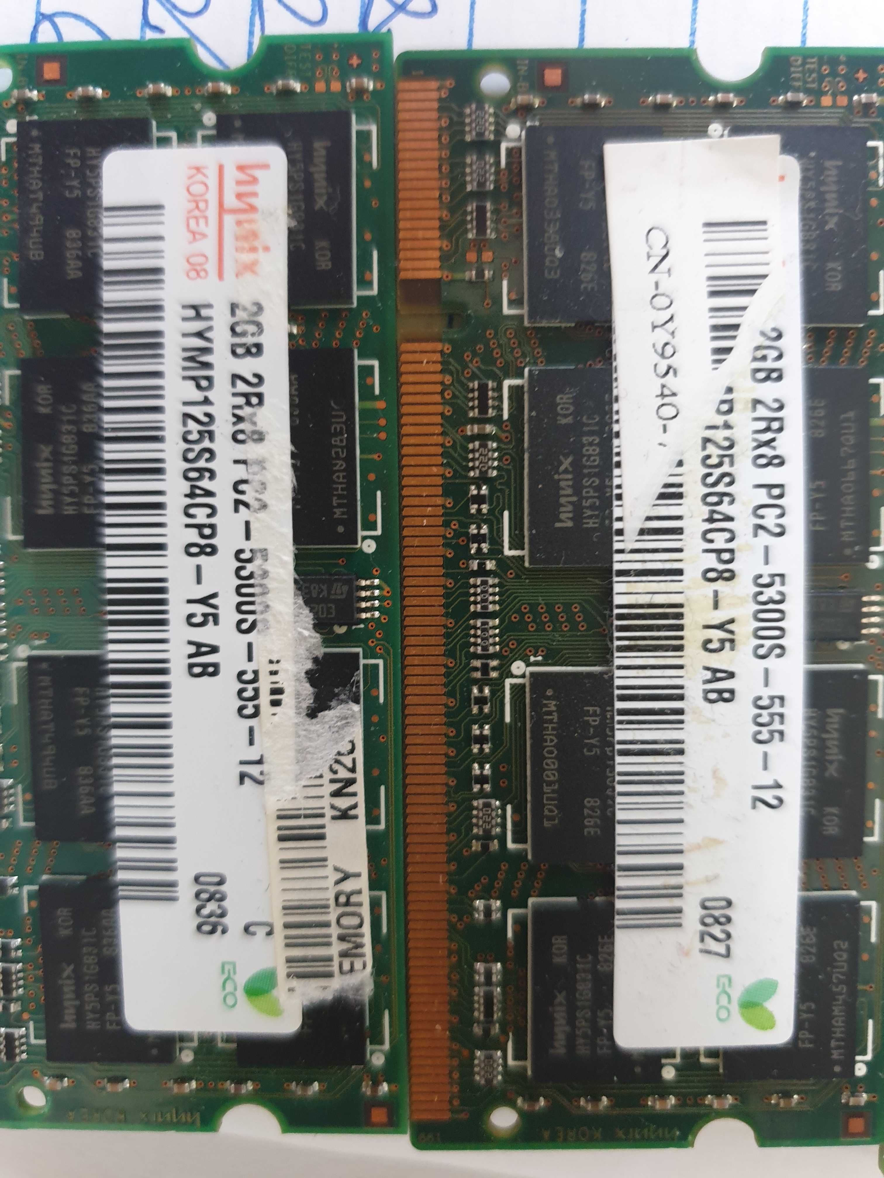 Kit / kit-uri memorii laptop 2GB DDR2 la 800MHz / 667MHz