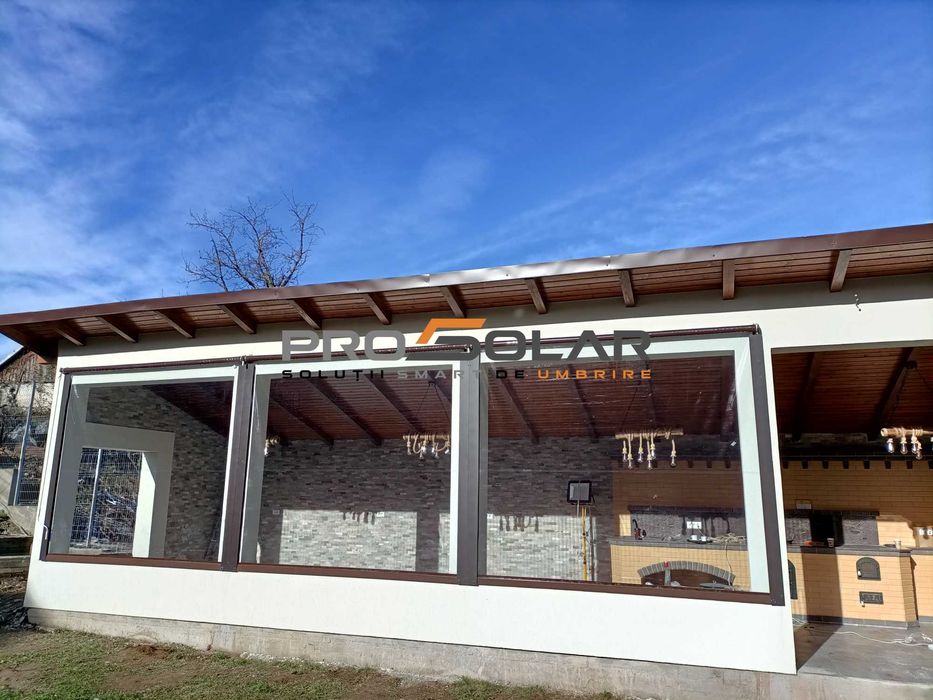 Pereti anti-vant/Rulou transparent/Folie capse/Prelata terasa