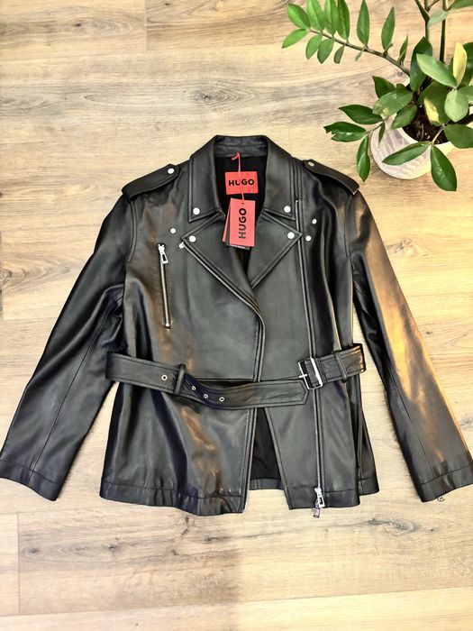 Geacă Piele Hugo Boss