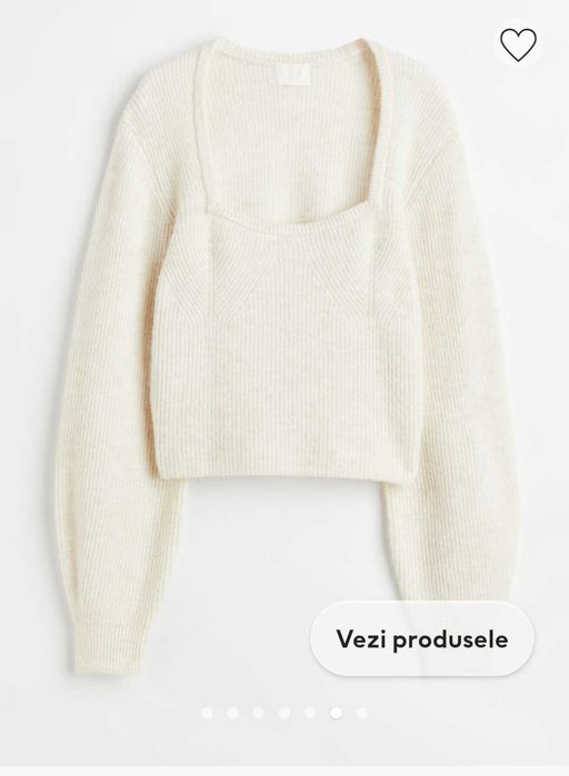 Pulover nou alb H&M marimea xs