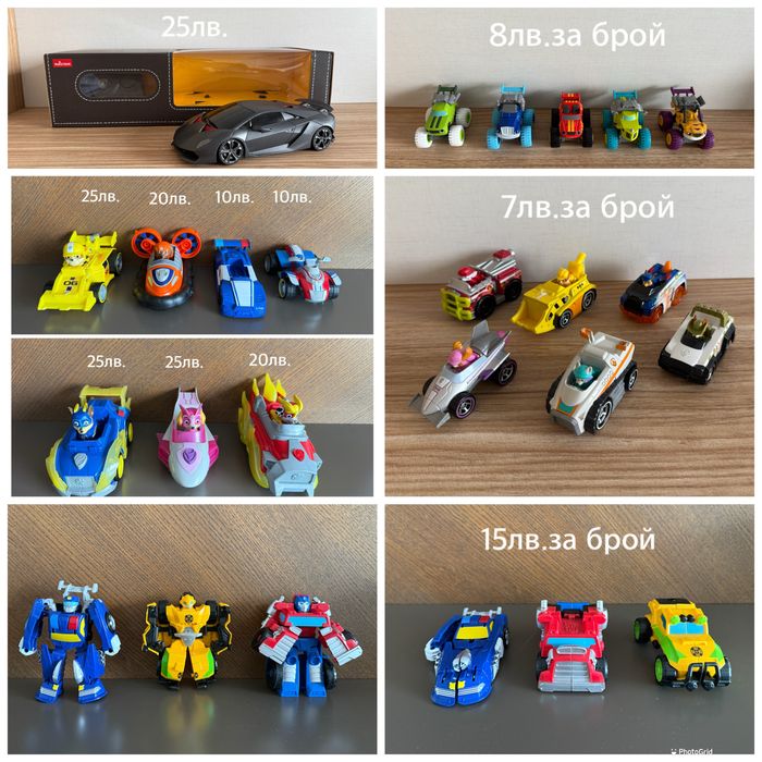 Детски метални колички Пес патрул, Пламъчко, Трансформърс