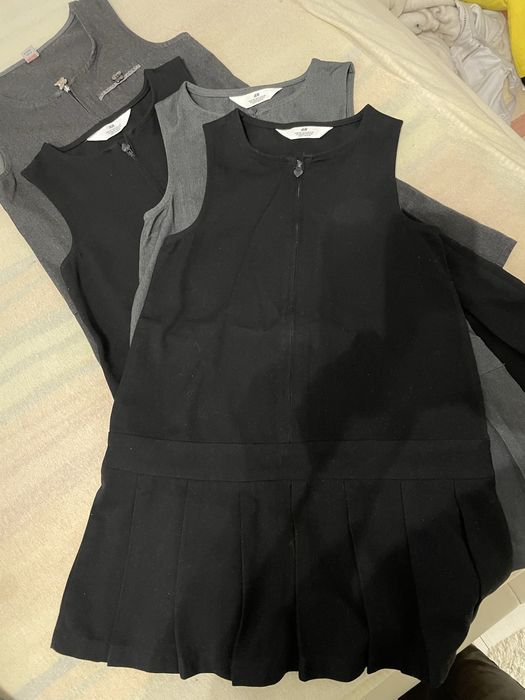 Lot 4 sarafane scoala gri negru marimea 134-140