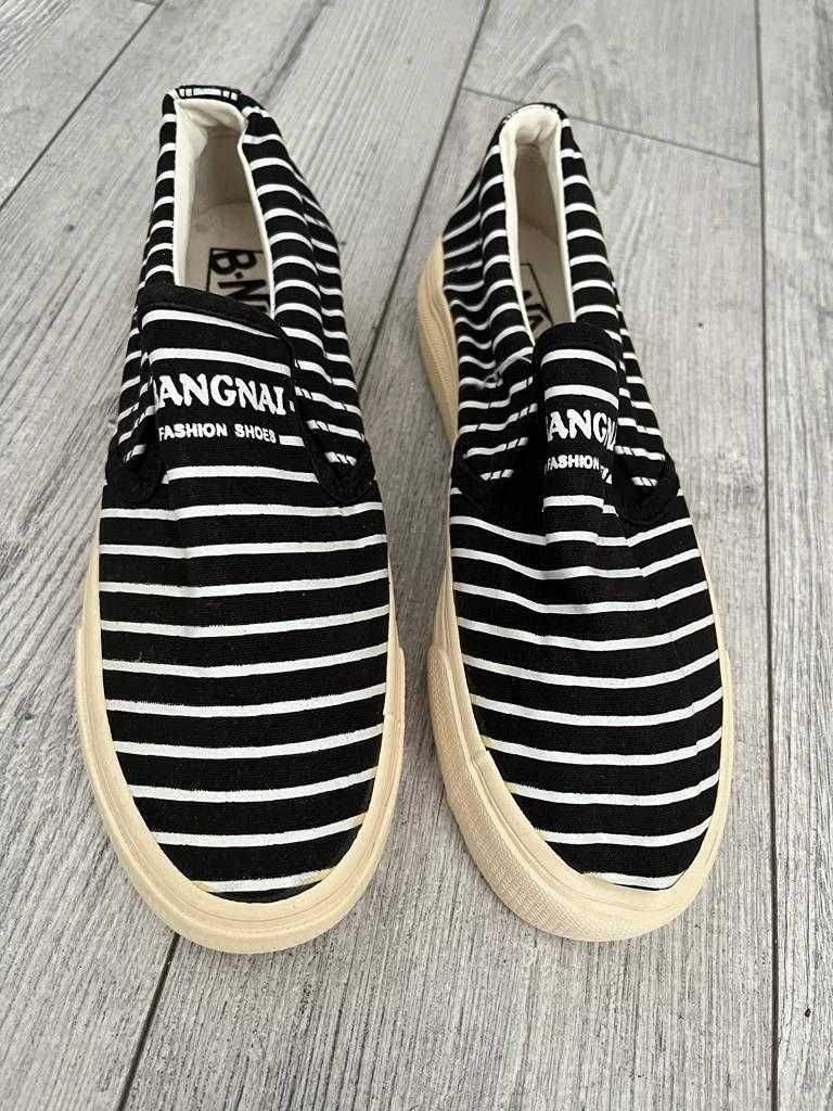 espadrile alb-negru