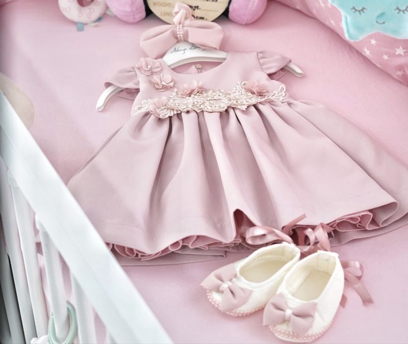 Rochie deosebită botez 3 piese