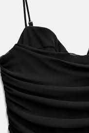 Нова рокля Zara – тюлена, с подплата, черна, размер L