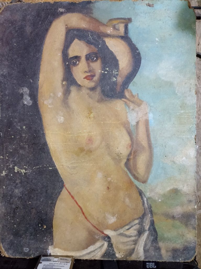Pictura rara,  femeie nud cu ulciorul