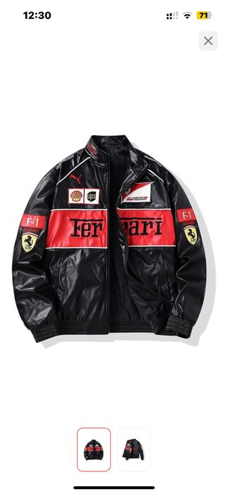 Кожаная куртка Ferrari черный, красный