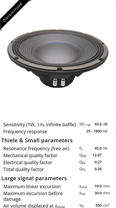 Difuzor beyma 12SW1300Nd