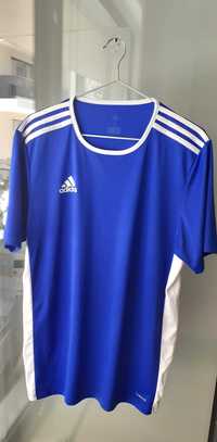 Tricou  Adidas Climalite, albastru cualb, maneciscurte