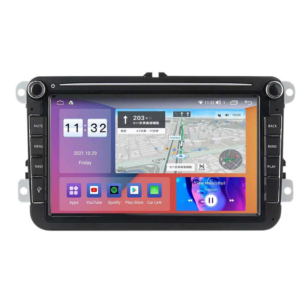 Navigatie GPS Vw Golf Passat Skoda Seat Android 12 Waze CarPlay CAMERA