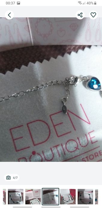 Bratara Argint EDEN  Cu Pietre Albastre