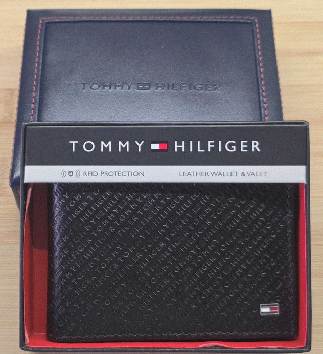 Portofel, portmoneu piele barbati Tommy Hilfinger, negru, RFID