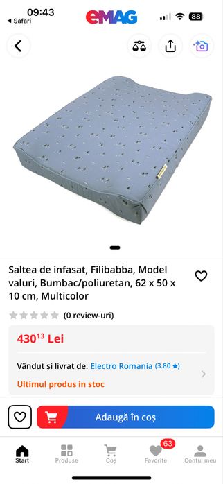 Saltea masuta de infasat Filibabba