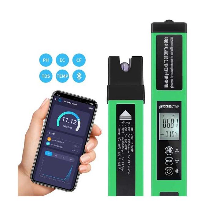 Уред за измерване на PH, TDS, EC, CF и Температура с Blueooth, 4323