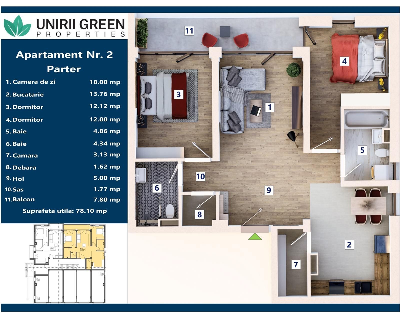 Apartamente cu 3 camere direct de la dezvoltator