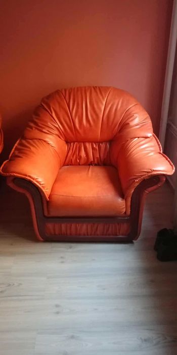 Canapea +Fotoliu din piele ecologica