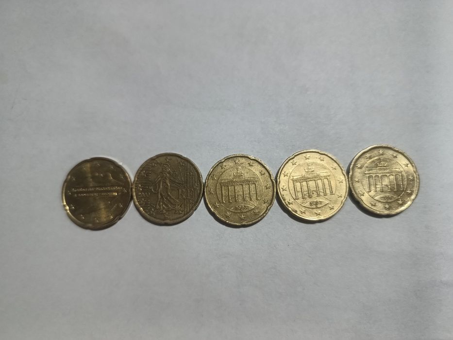 5 monede 20 euro cent 2000/2008