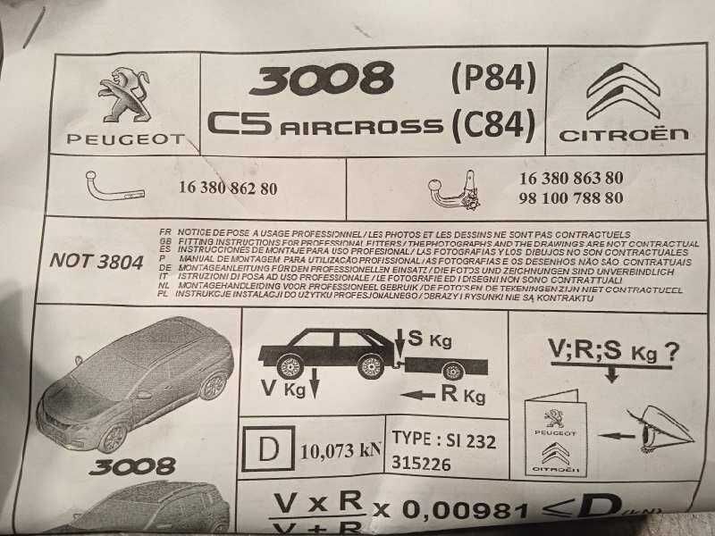 Kit carlig remorcare demontabil Peugeot 3008 Citroen C5 nou original
