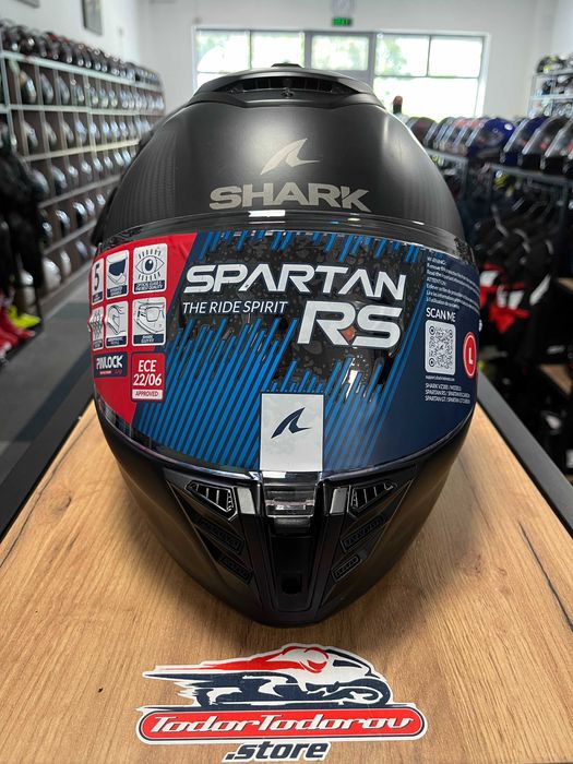 Мото Каска SHARK Spartan RS CARBON SKIN Matt,L 59-60,очила,като нова!