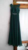 Официална рокля, тъмно зелена, за абитуриентски бал или официлно съби