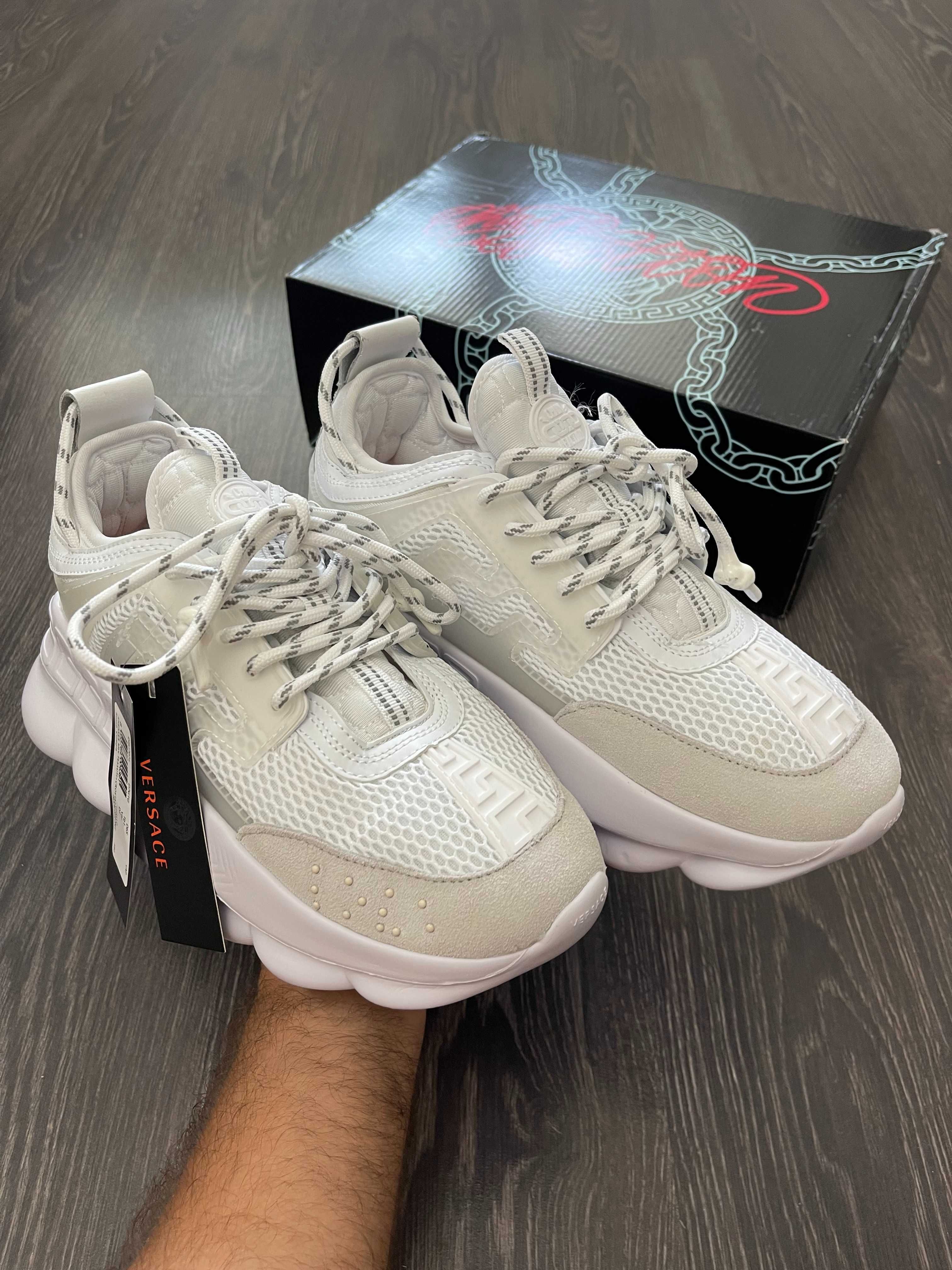 Adidasi Versace Chain Reaction l Produs NOU Premium din Piele  Premium