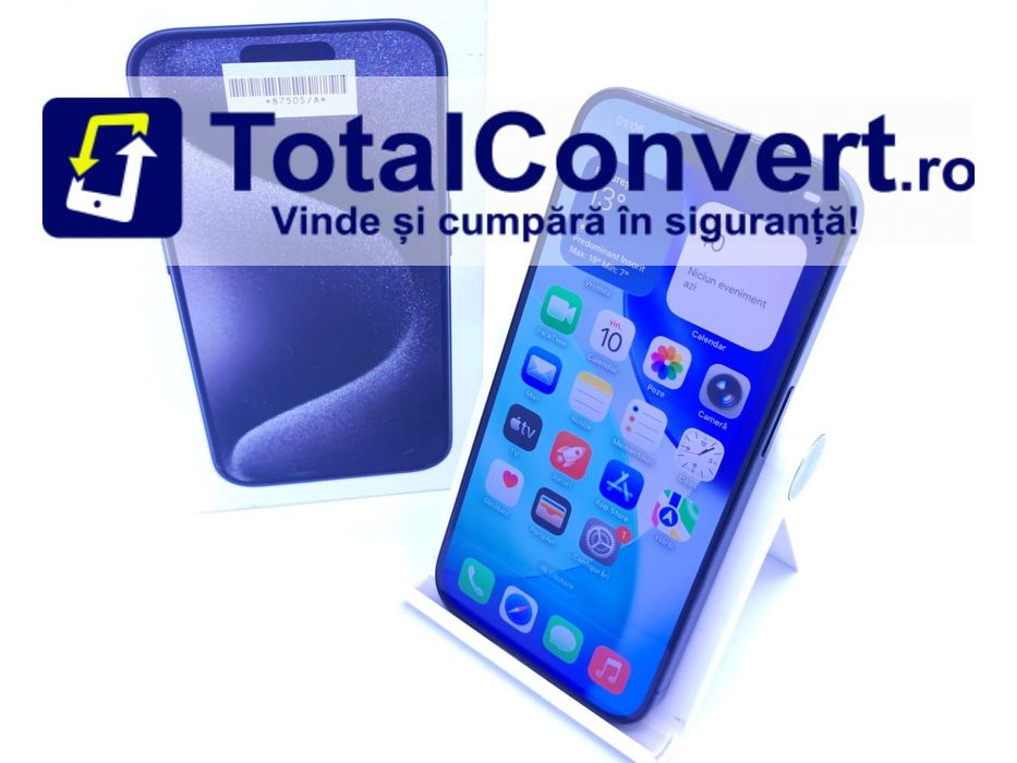 Apple iPhone 15 Pro 128GB Black Titanium, Garantie 24 luni | #D87505