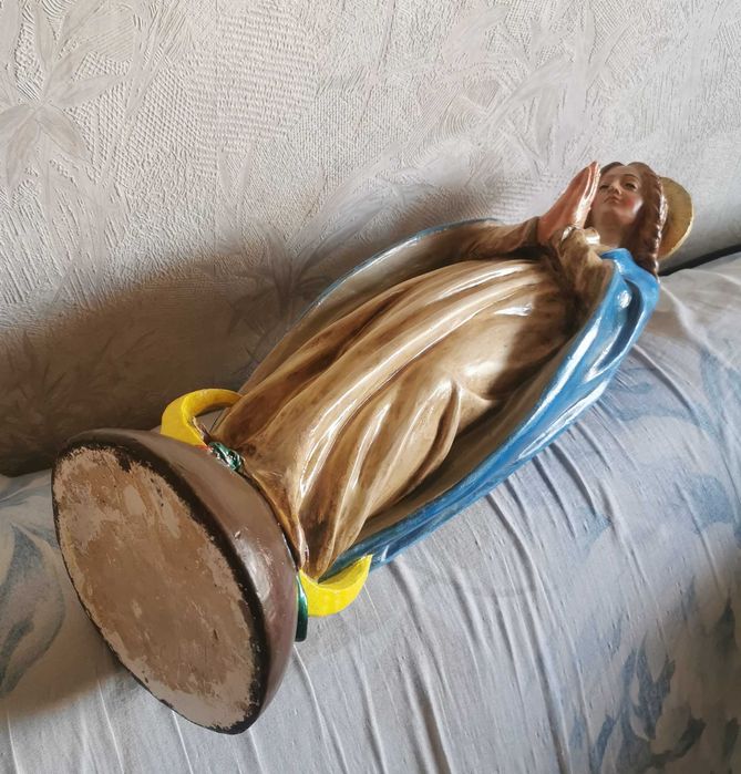veche statueta catolica Fecioara Maria icoana statuie vintage