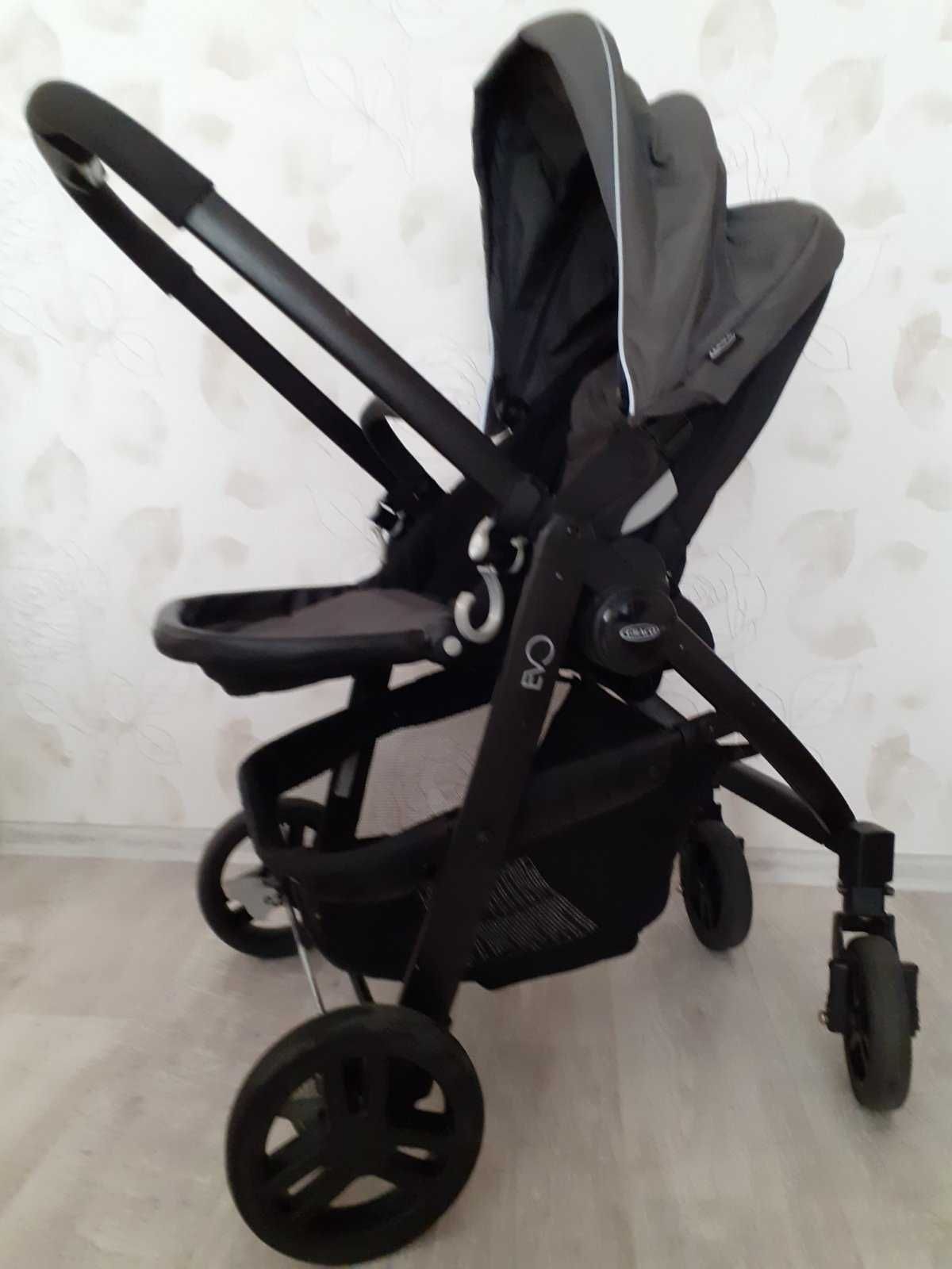 Бебешка количка Graco Evo, 3-в-1, Черно/Сиво