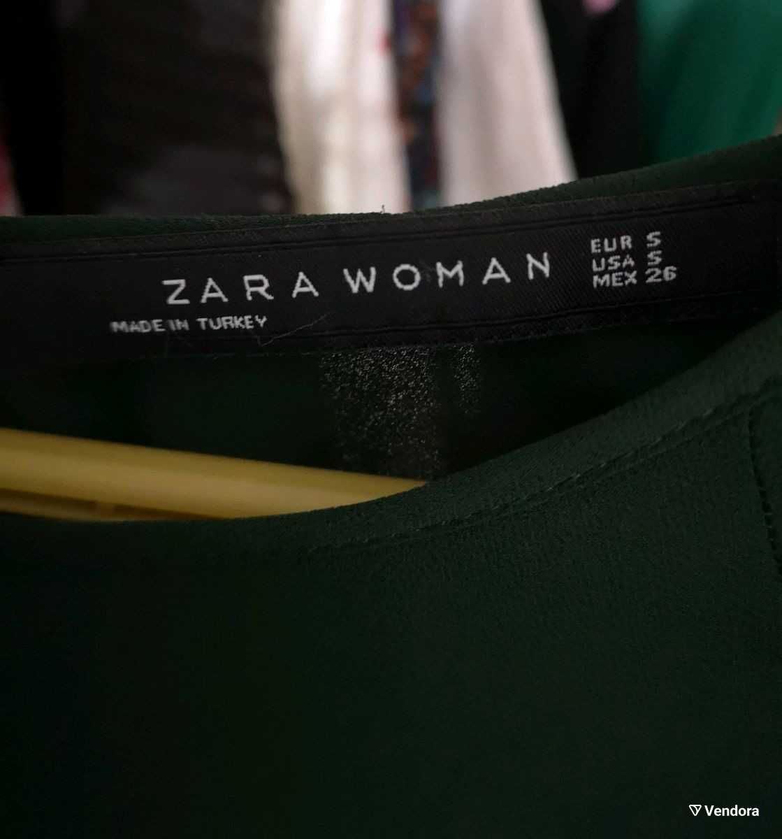 Zara, нова, изумрудена блуза