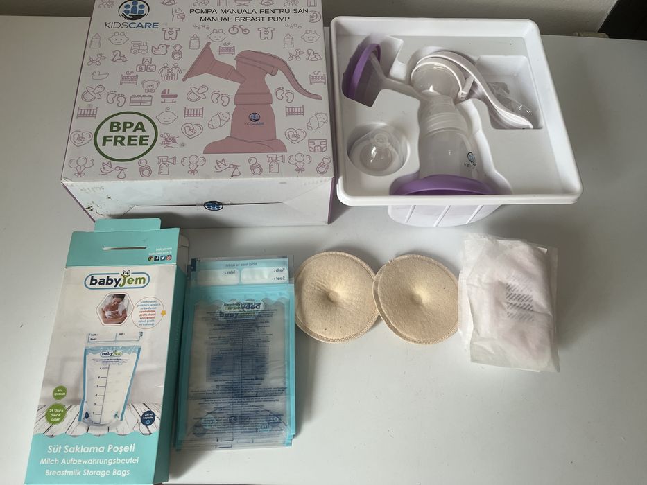 Pompa de san manuala+tampoane san si pungi stocare lapte