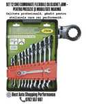 Set 12 chei combinate flexibile cu crichet - JBM - Precizie Maximă