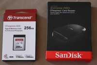 чисто нови CFexpress 820 typeB карта Transcend и SanDisk reader