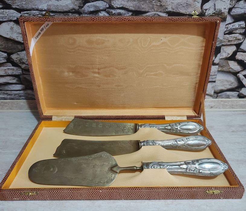 Set Cuțite Tort - Argint 800- Italia 1910-1920