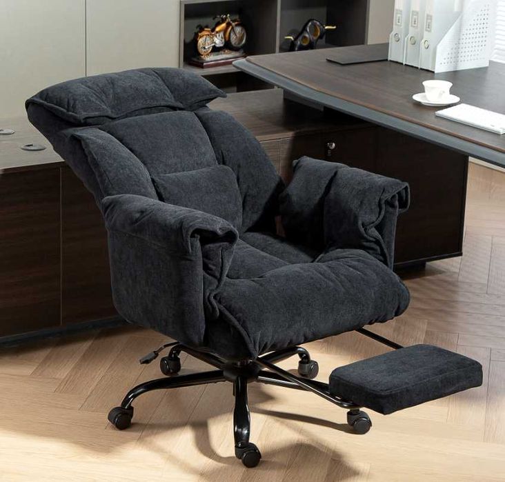 Scaun de birou reclinabil cu suport de picioare si inaltime reglabila