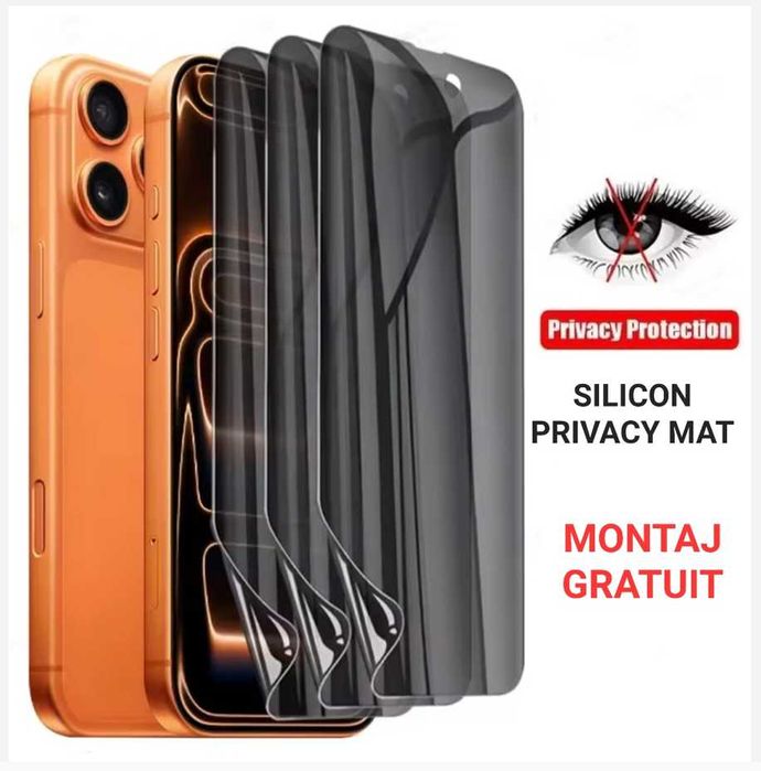 Folie Privacy / Silicon Mat iPhone 17 Air 16 15 14 13 12 Pro Max
