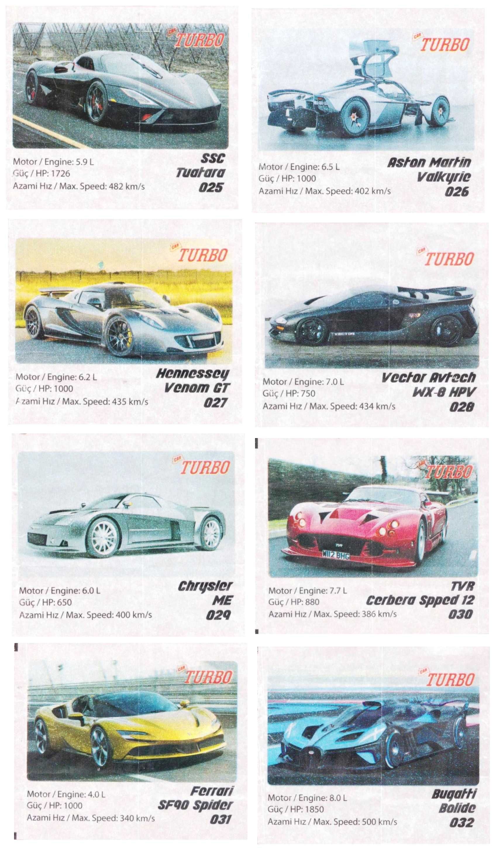 2021 Car Turbo Картинки От Дъвки Кар Турбо Пълна Серия 1-40 с Опаковки