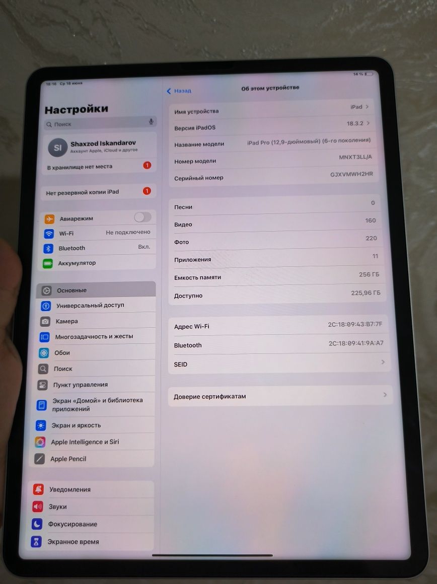 Ipad 12.9 pro 256 gb