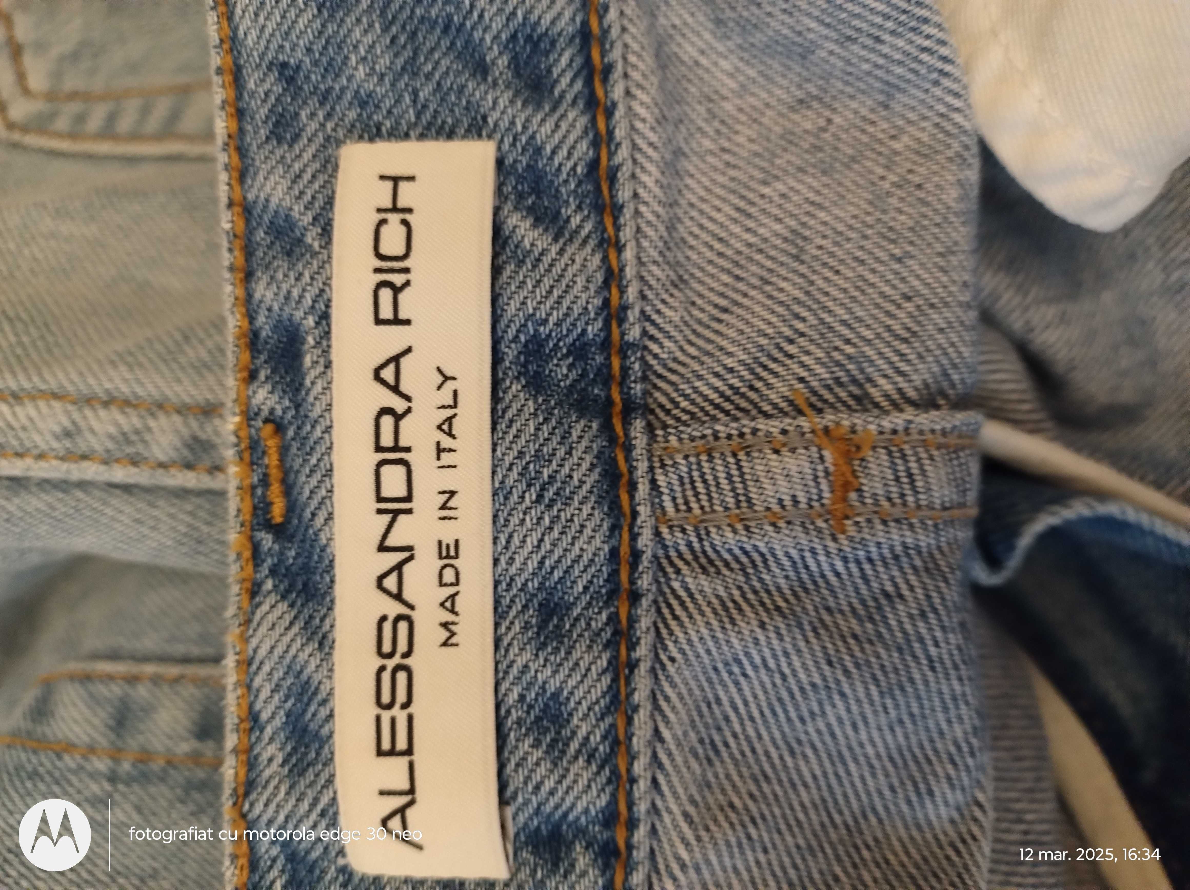 Blugi, 100% bumbac, Alessandra Rich, originali,măsură 29, talie inalta