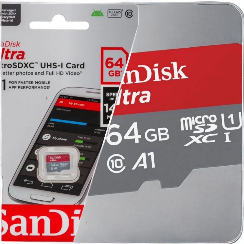 Карта памяти SanDisk microSDXC 64 ГБ