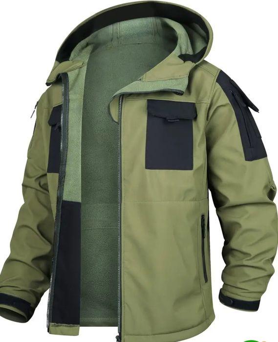 Costum fleece verde militar - ideal pentru ATV