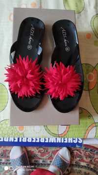 papuci dama cu floare