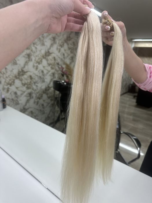 Кератинови кичури плътни до краищата 57 см.