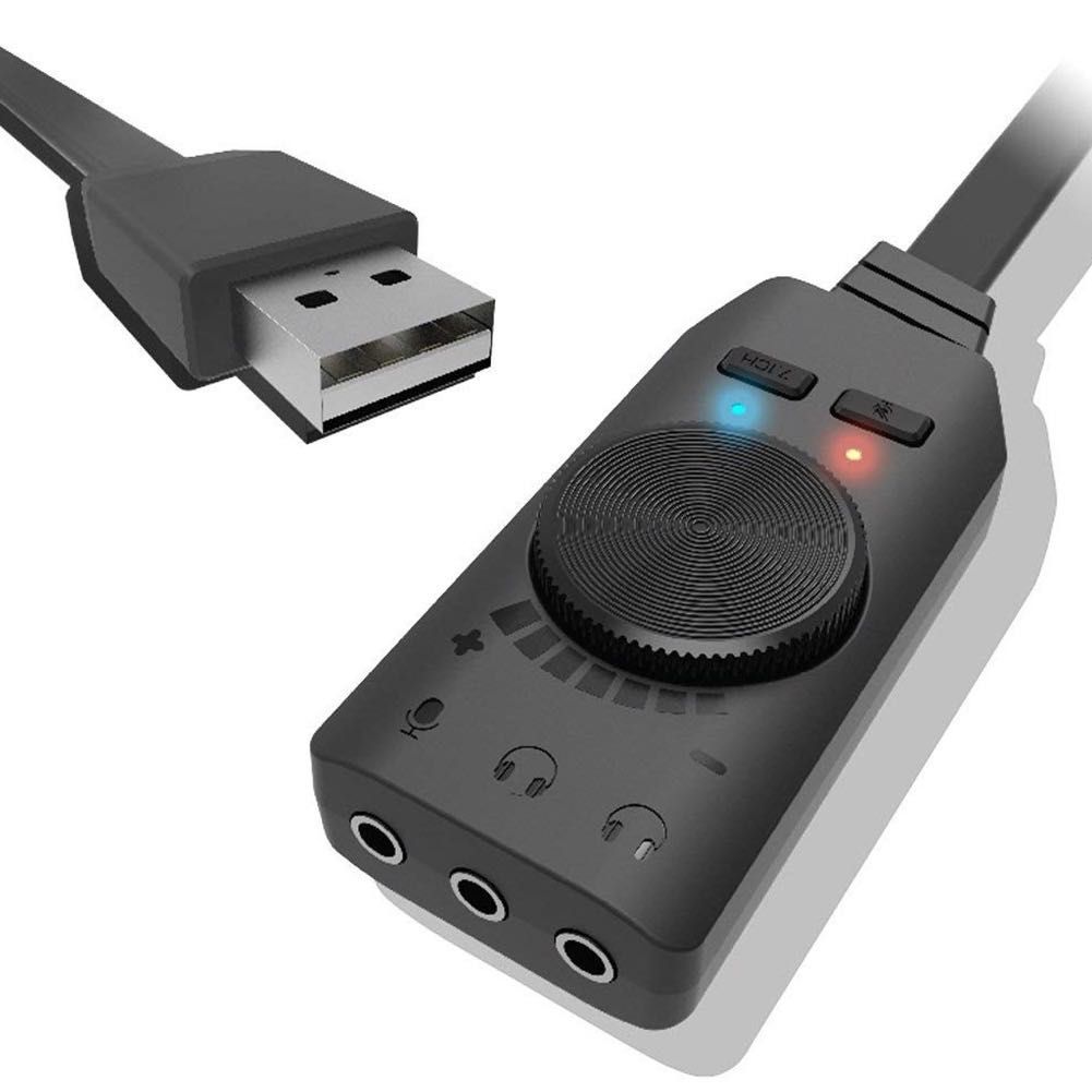 Placa de sunet externa, MF&STAN, virtual 7.1, pe USB, Negru cod 96