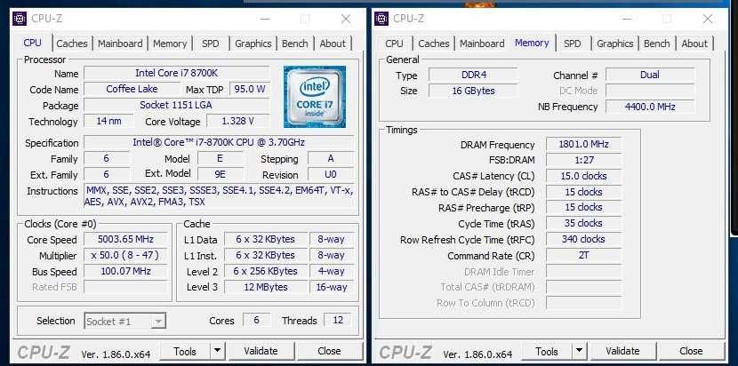 Asus Maximus Hero X, Intel Core i7 8700K, 16GB TridentZ F4-3600C15