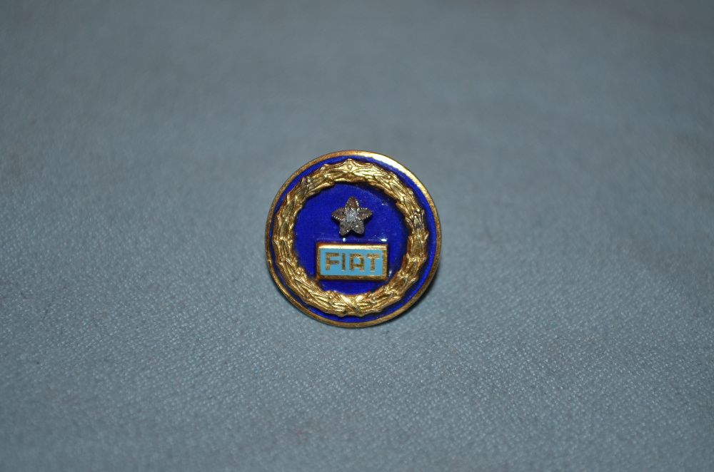 PIN AC ARGINT 925 Aurit + Diamant - FIAT - Email - Rever Costum !