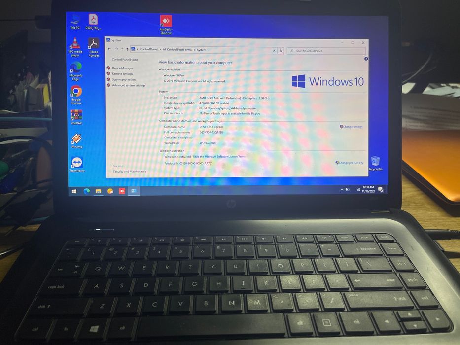 HP 2000 Notebook AMD E-300 APU Radeon HD 1.30GHz 4GB Ram