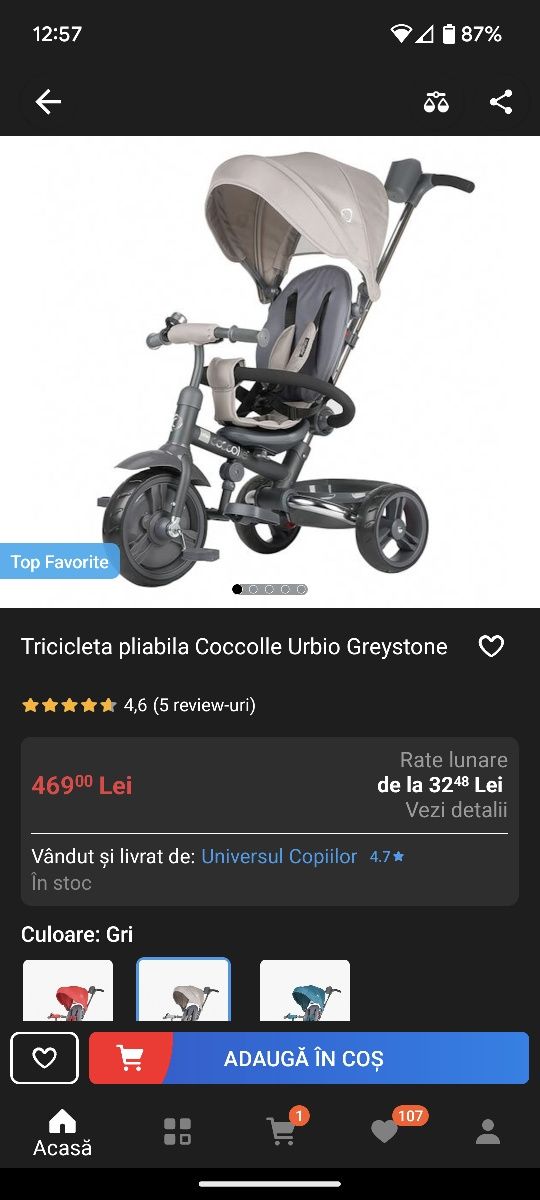 Vând tricicleta Cocolle Urbio