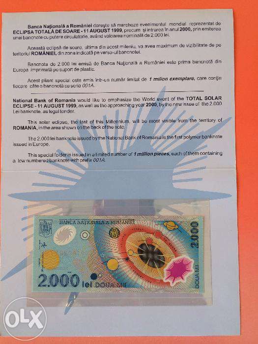 Bancnote omagiale eclipsa 2000
