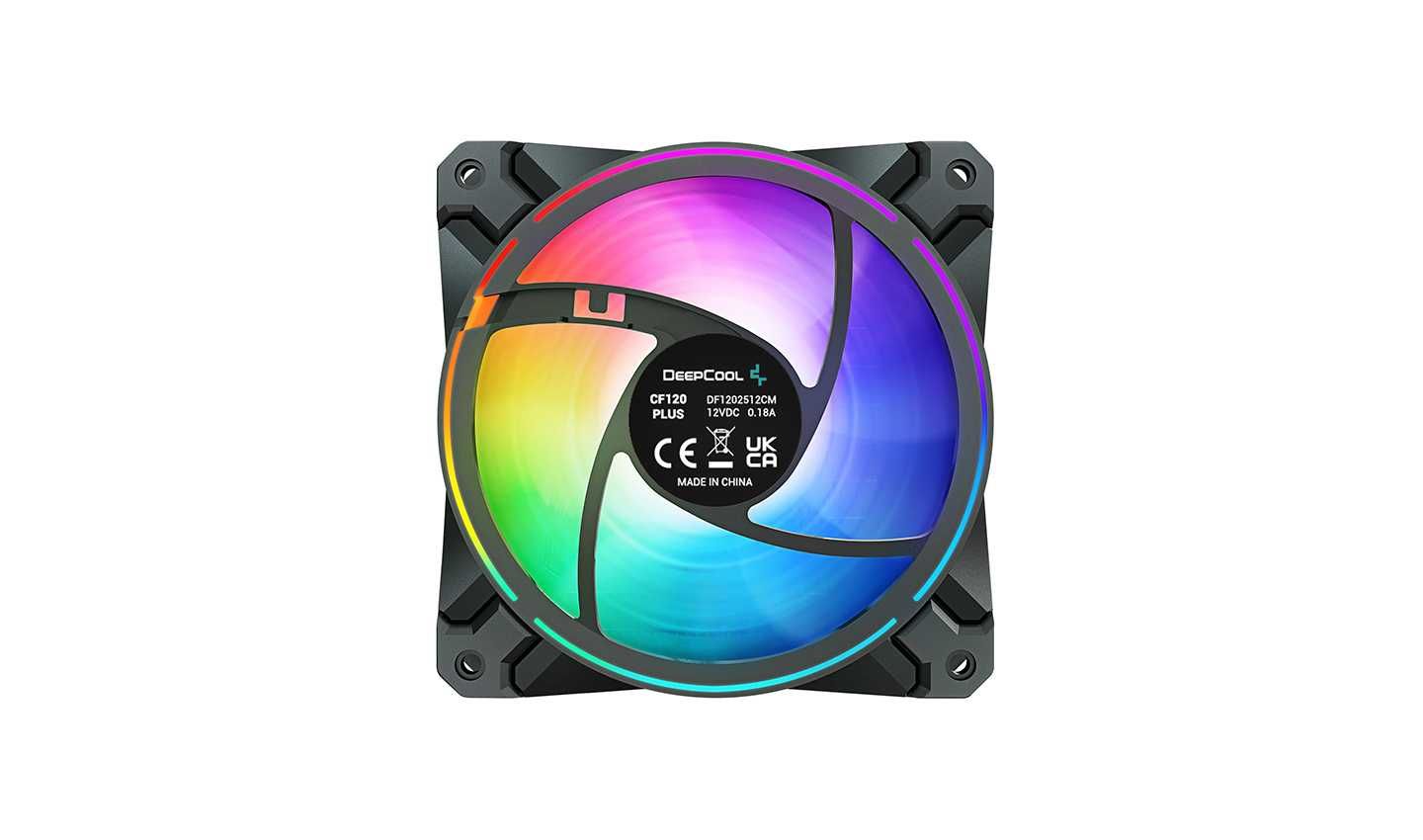 Кулер для кейса Case Cooler Deepcool CF120 Plus A-RGB LED (3в1) Black
