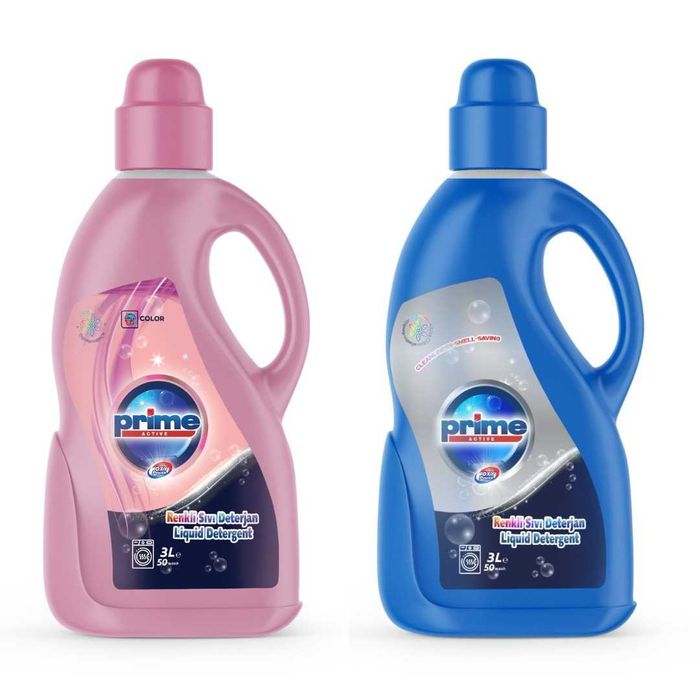 Detergent lichid, PRIME pentru haine albe sau colorate, 3L, 50 spalari